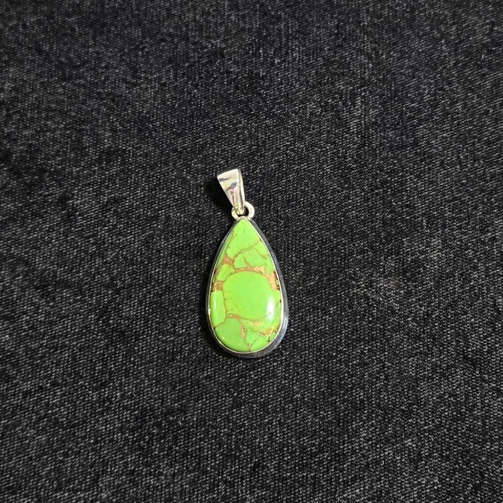 Green Copper Turquoise Pendant  #1000